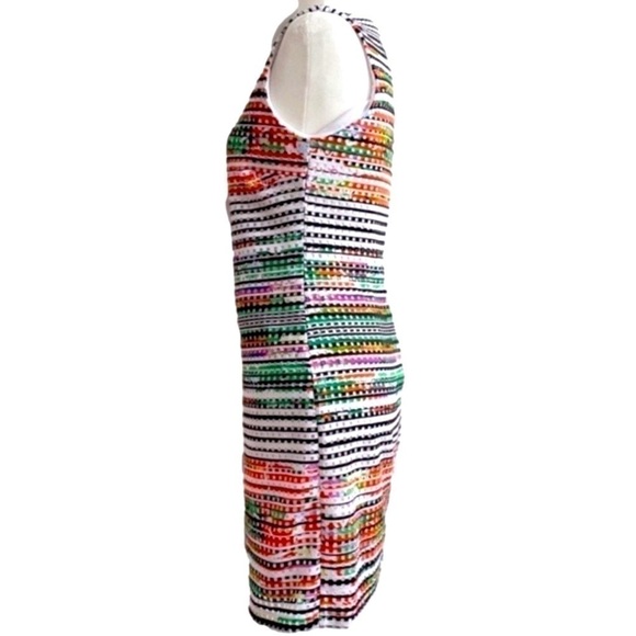 CARMEN MARC VALVO FLORAL POPPY Red Black MULTICOLOR SLEEVELESS LBD MINI DRESS - Picture 4 of 7